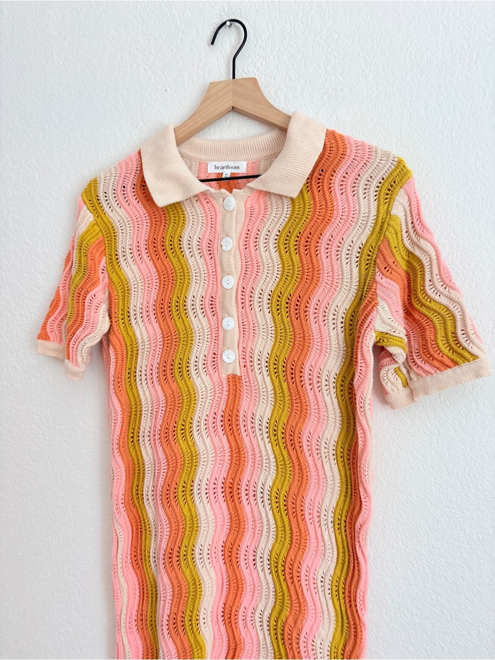 Heartloom Crochet Retro Bright 70s Mini Dress Cover Up